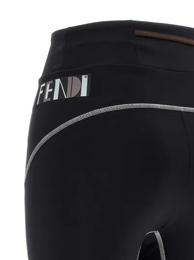 Fendi Color Block Leggings Multicolor In Black