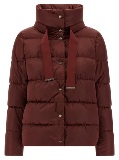 Herno Shiny Satin Cape Down Jacket Clothing In Black