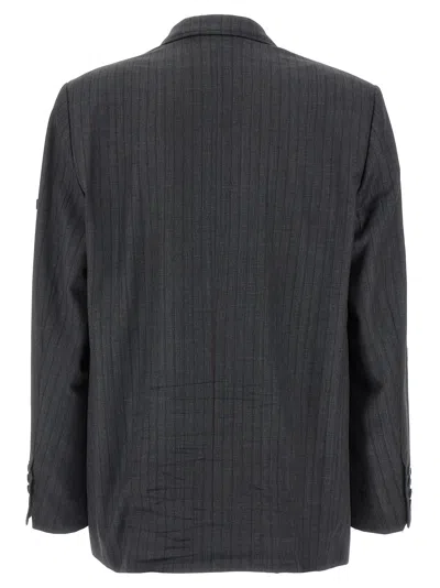 Balenciaga Wool Blazer With Notch Lapel And Pockets In Gray