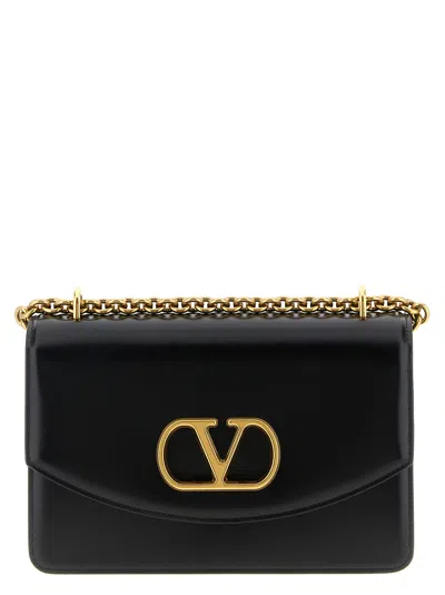 Valentino Luxe Leather Crossbody Bag In Black