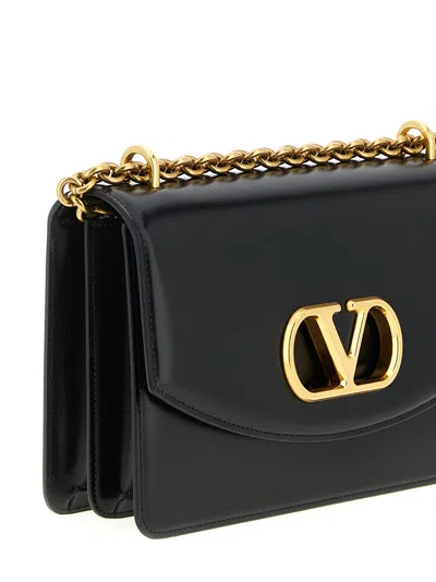 Valentino Luxe Leather Crossbody Bag In Black