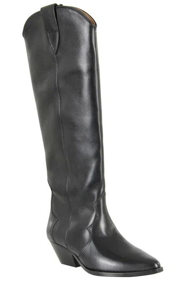 Isabel Marant Denvee Leather Knee-high Boot In Black