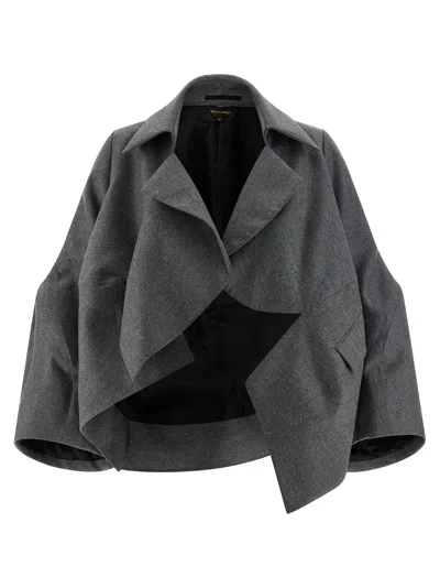 Comme Des Garçons Deconstructed Blazer In Gray