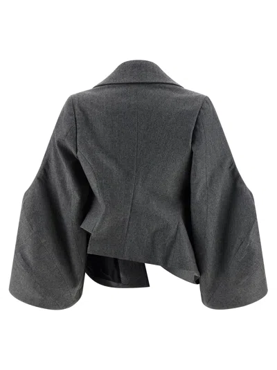 Comme Des Garçons Deconstructed Blazer In Gray
