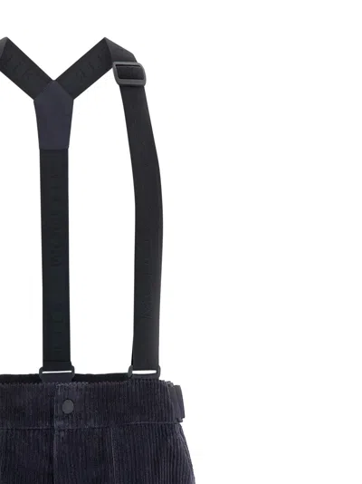 Moncler Grenoble Corduroy Dungarees In Blue