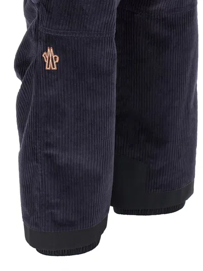Moncler Grenoble Corduroy Dungarees In Blue