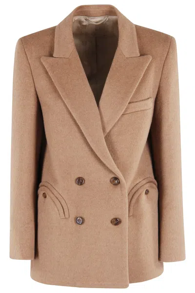 Blazé Milano Giacca Mylius Everynight Double-breasted Jacket In Brown