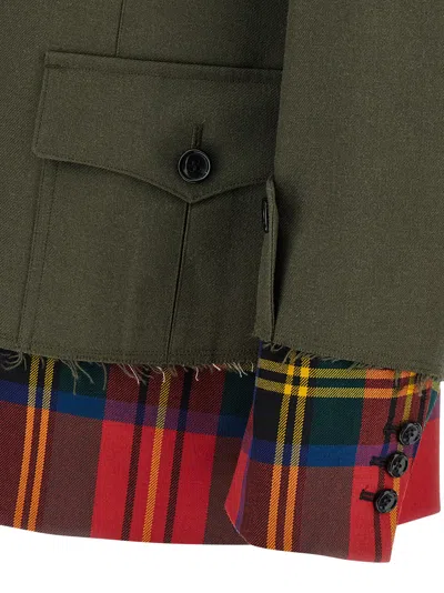 Comme Des Garçons Homme Deux Layered Wool Military Jacket In Brown