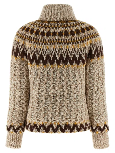 Moncler Girose Down-paneled Wool-blend Zip-up Cardigan In Brown