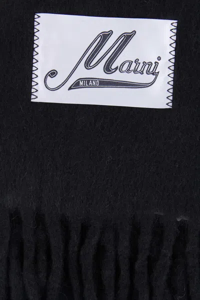 Marni Fringed-trims Scarf In Black