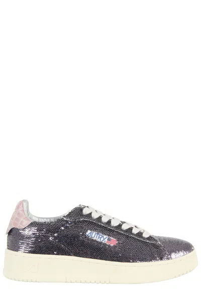 Autry Dallas Low Sparkling Sneakers In Black