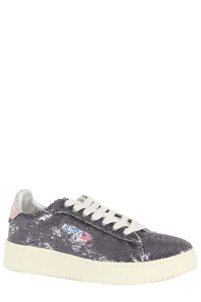 Autry Dallas Low Sparkling Sneakers In Black