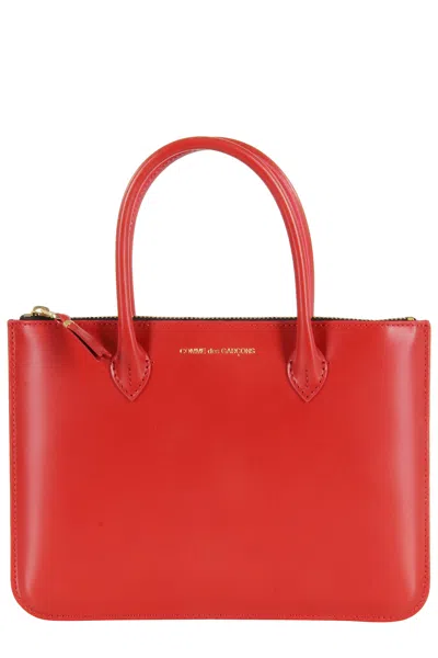 Comme Des Garçons Wallet Leather Wallet Bag With Handles In Red