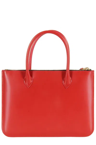 Comme Des Garçons Wallet Leather Wallet Bag With Handles In Red