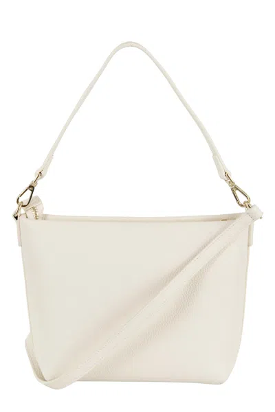 Mc2 Saint Barth Aline Grain-leather Shoulder Bag In White