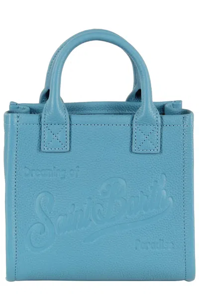 Mc2 Saint Barth Mini Embossed Tote Bag In Blue