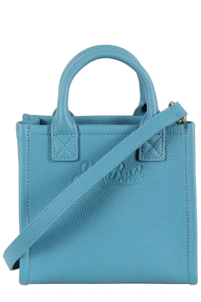 Mc2 Saint Barth Mini Embossed Tote Bag In Blue