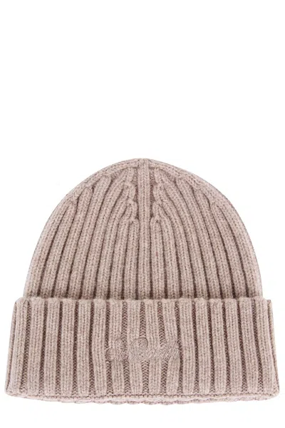 Mc2 Saint Barth Wool Beanie Hat In Neutral