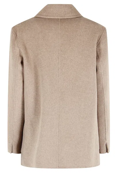 Seventy Double-breasted Side-pockets Coat In Animal Print