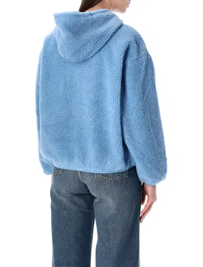 American Vintage Hoktown Fleece Hooded Jacket In Blue