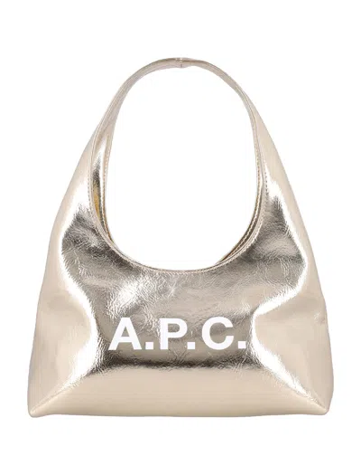 Apc A.p.c. Small Golden Shoulder Bag "baby Ninon" In Gold