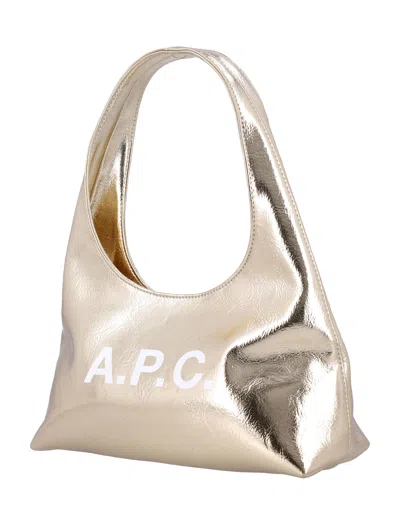 Apc A.p.c. Small Golden Shoulder Bag "baby Ninon" In Gold