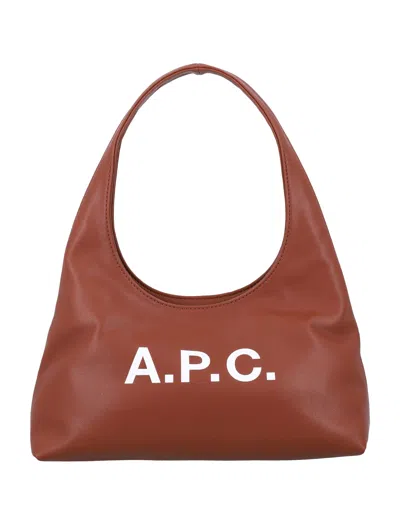 Apc A.p.c. Cognac Brown Shoulder Bag In Brown