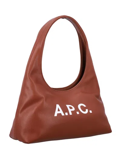 Apc A.p.c. Cognac Brown Shoulder Bag In Brown