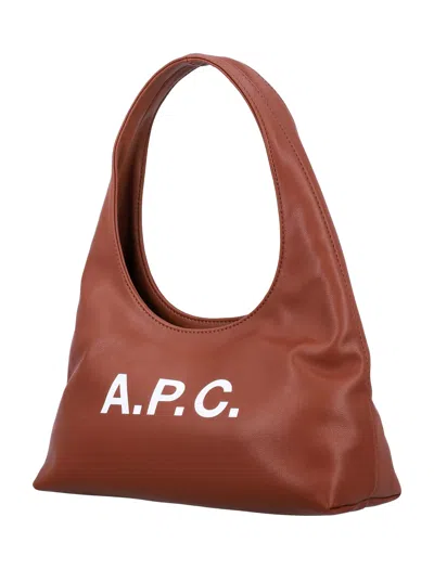 Apc A.p.c. Cognac Brown Shoulder Bag In Brown