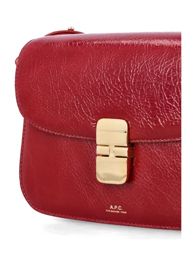 Apc A.p.c. Compact Grace Cross-body Bag With Magnetic Flap Closure In Red