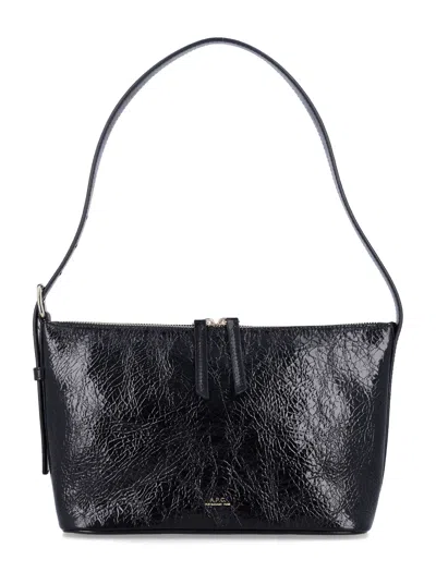 Apc Vera Textured Shoulder Bag With Adjustable Strap In Black