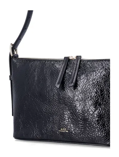 Apc Vera Textured Shoulder Bag With Adjustable Strap In Black