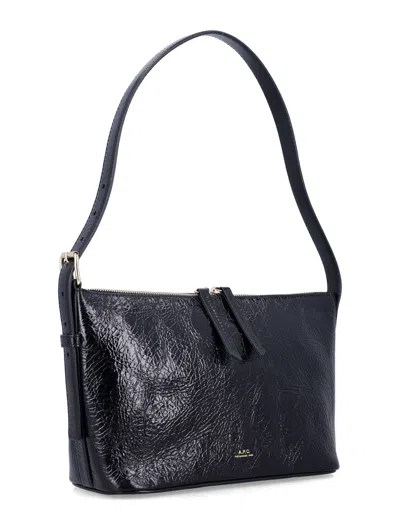 Apc Vera Textured Shoulder Bag With Adjustable Strap In Black