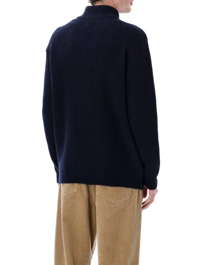 Colorful Standard Recycled Merino Wool Quarter Zip Sweater In Blue