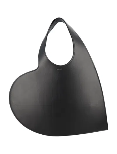 Coperni Asymmetrical Heart-shaped Shoulder Bag In Black