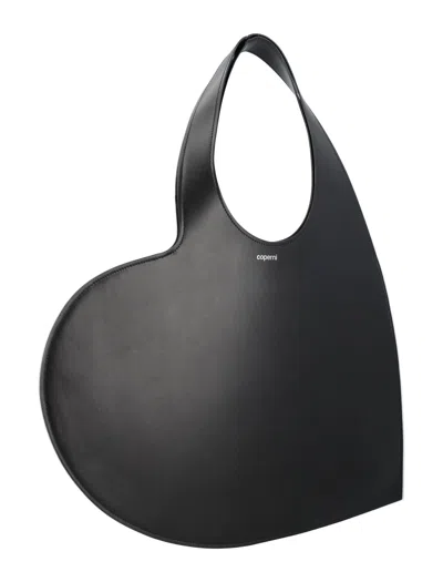 Coperni Asymmetrical Heart-shaped Shoulder Bag In Black