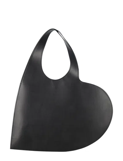 Coperni Asymmetrical Heart-shaped Shoulder Bag In Black