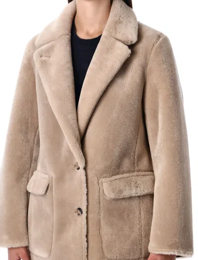 Urbancode Reversible Faux Fur Coat With Suede Interior In Brown