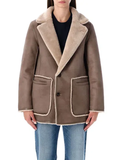 Urbancode Reversible Faux Fur Coat With Suede Interior In Brown