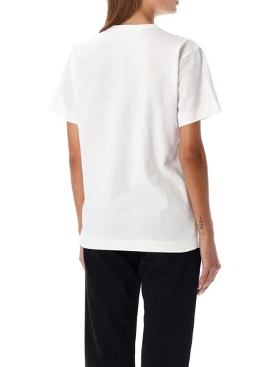 Comme Des Garçons Play White Cotton T-shirt With Crystal Heart In White