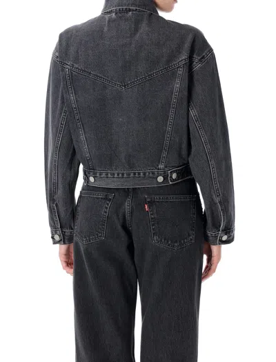 Levi's Shrunken 90s No Pleat Bejeweled Trucker Clothing In Black