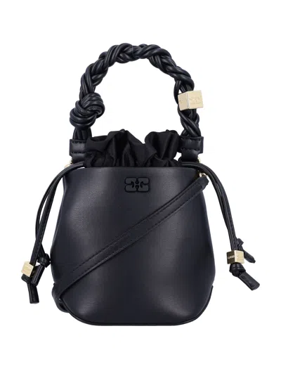 Ganni Mini  Bou Bucket Bag In Black