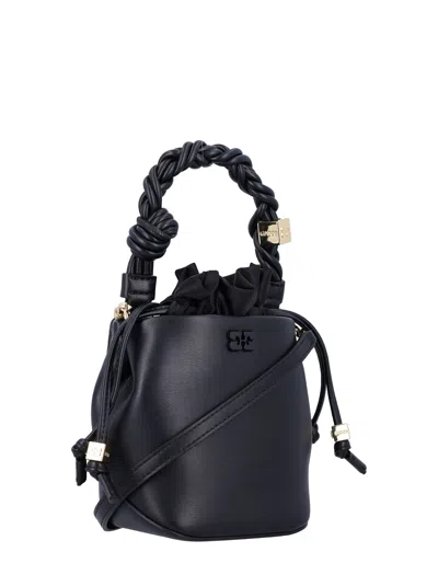 Ganni Mini  Bou Bucket Bag In Black