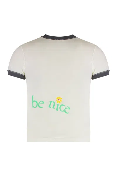 Erl Cotton Crew-neck T-shirt In White