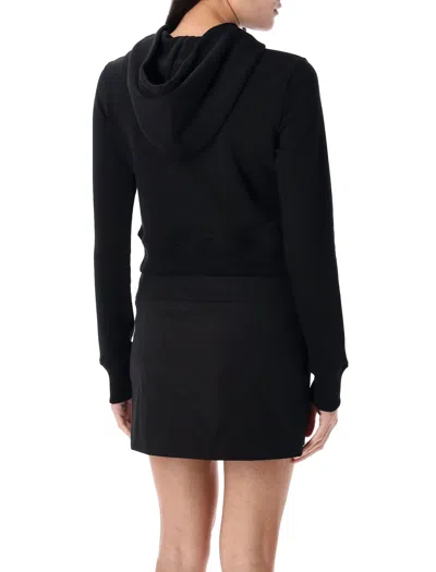 Diesel Oval D Hooded Cropped Sweatshirt In Black