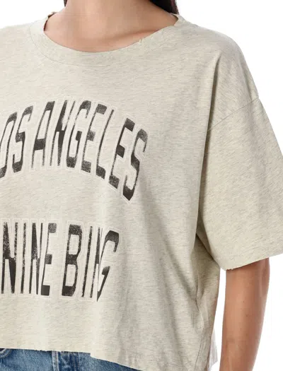 Anine Bing Graphic Print Cropped T-shirt With Short Sleeves In Neutral