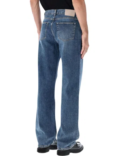 Our Legacy Straight Leg Denim Trousers With Belt Loops In Blue