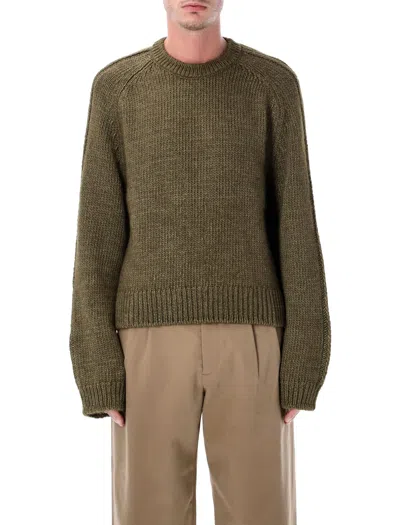 Our Legacy True Roundneck Wool And Silk Sweater In Green