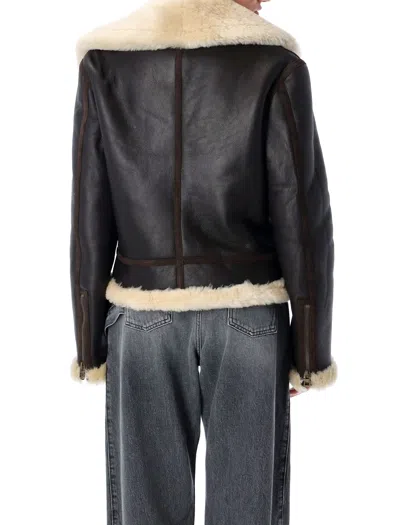 Jw Anderson J. W. Anderson Leather Aviator Jacket In Brown