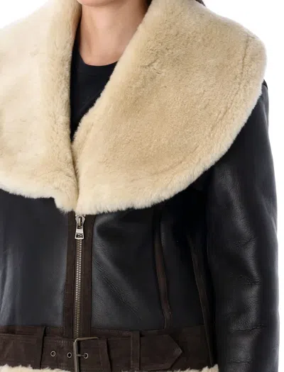 Jw Anderson J. W. Anderson Leather Aviator Jacket In Brown